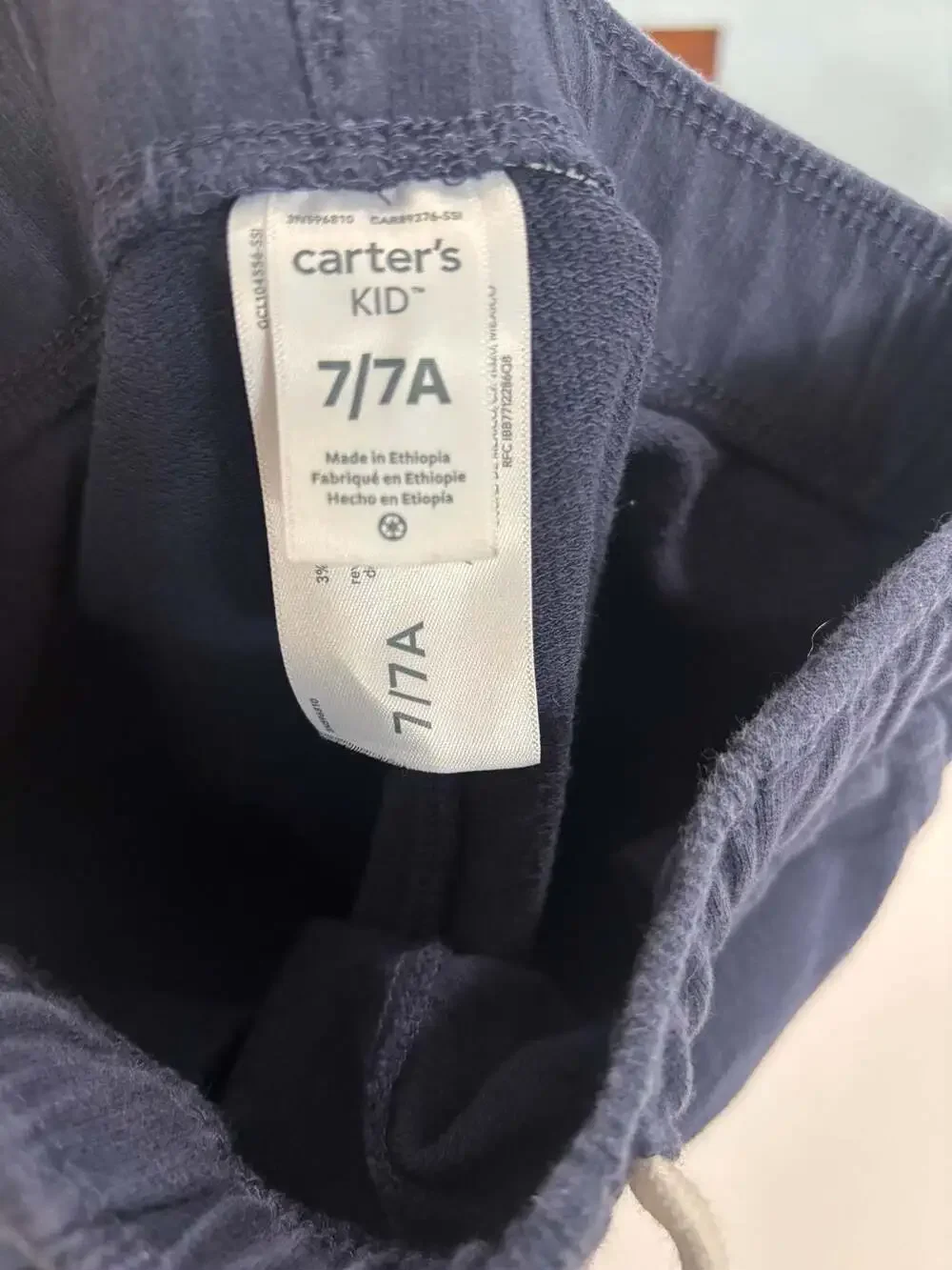 Carter's Kid Navy Blue Pull-On Fleece Jogger Pants Size 7